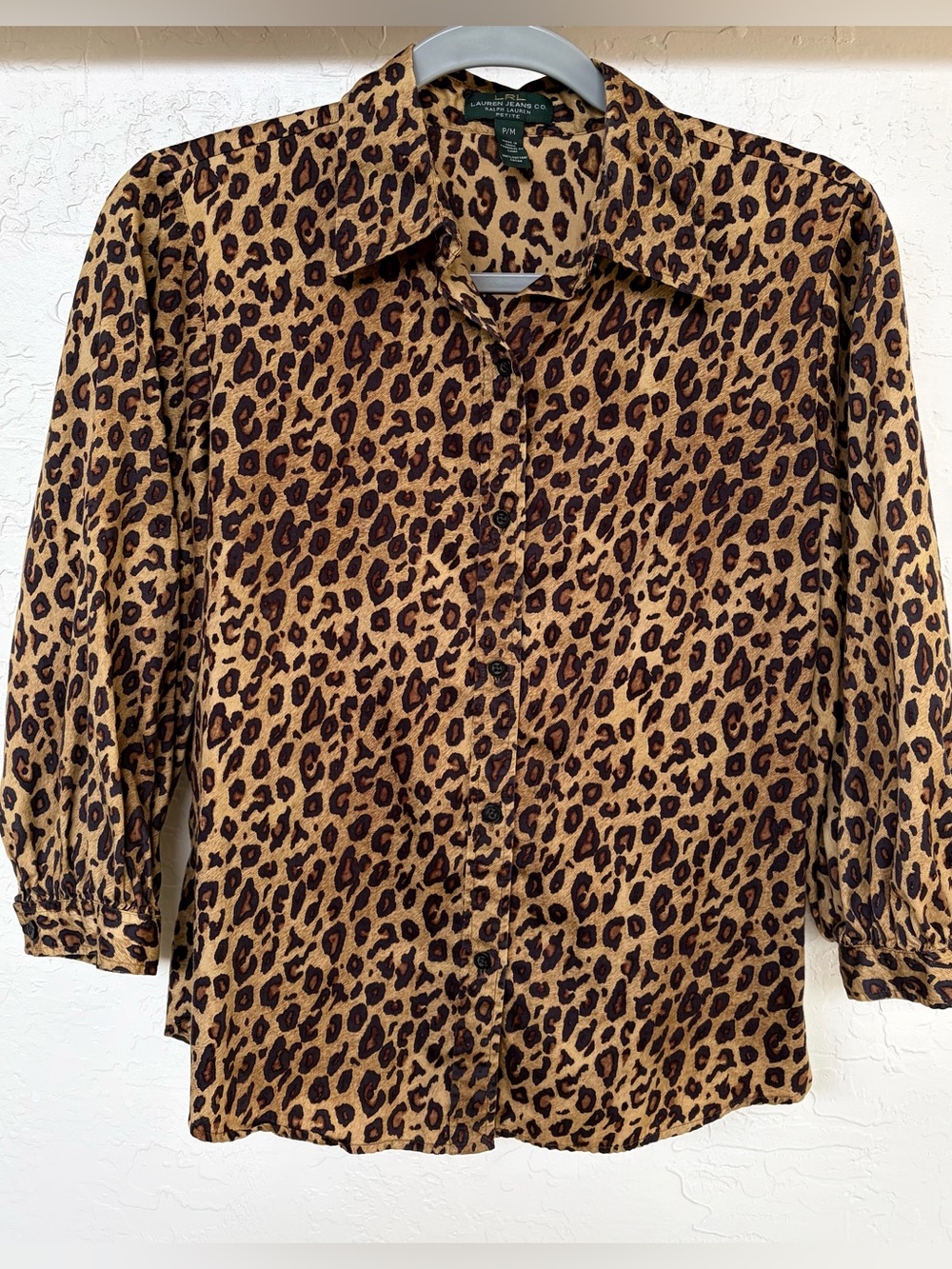 Ralph Lauren Leopard Print Button-Up Blouse
